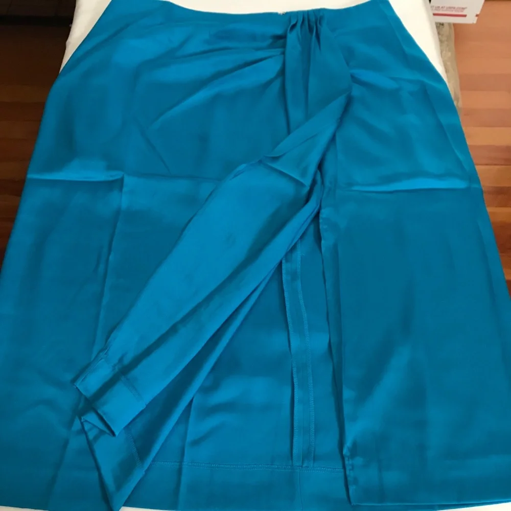 J. CREW Satin Sarong Skirt Turquoise Blue NWT Women’s Plus Size 16